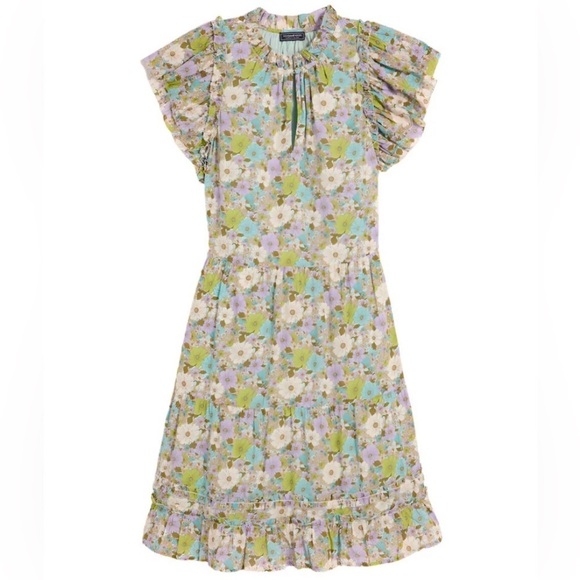 Vineyard Vines Dresses & Skirts - Vineyard Vines Floral Ruffle Tiered Dress in Soleil Ditsy Aqua Size Small